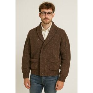 Vintage Pebble Beach California Sweater Wool Blend Collared Cardigan sz L